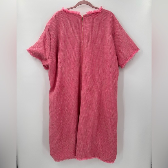 IVY CITY CO Reese Shift A-Line Dress Pink Tweed Short Sleeve Plus Size 5X - Picture 5 of 5